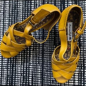 Mustard yellow platform sandals